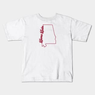 Bama Babe - Shape Of Alabama Kids T-Shirt